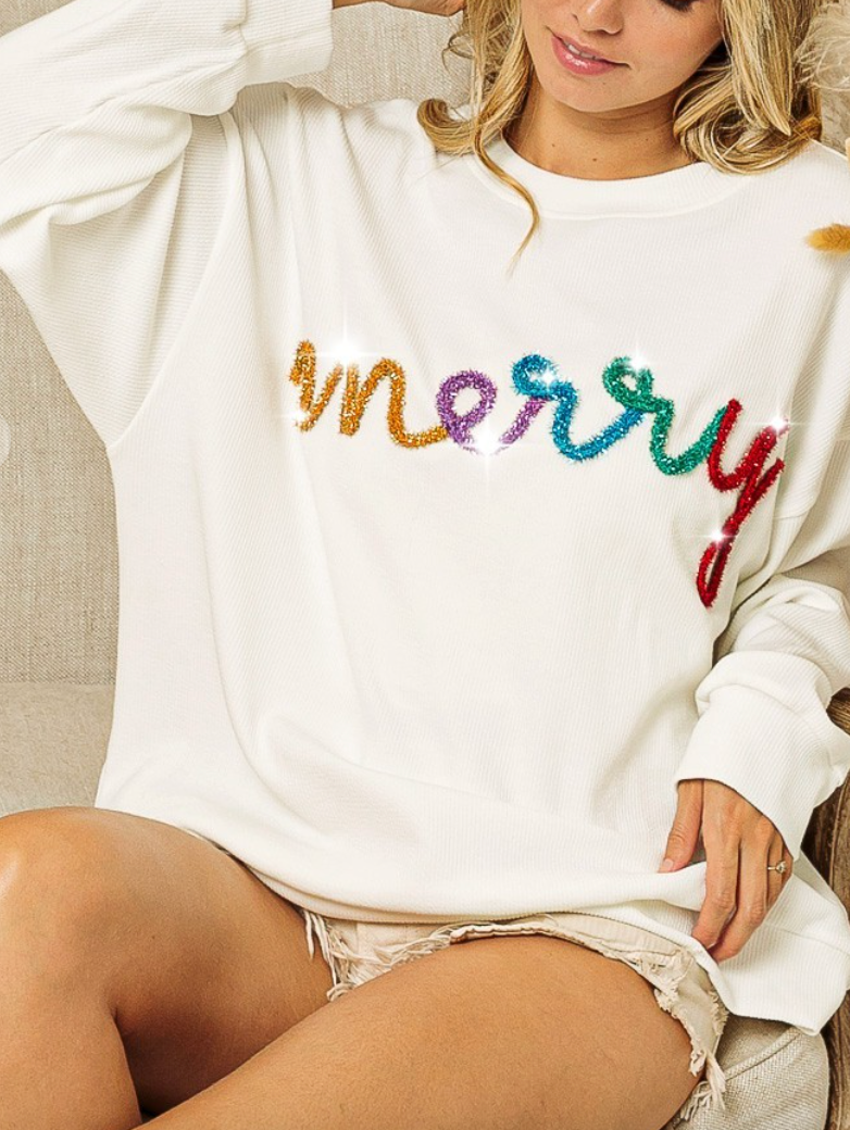 MERRY TINSEL SWEATER