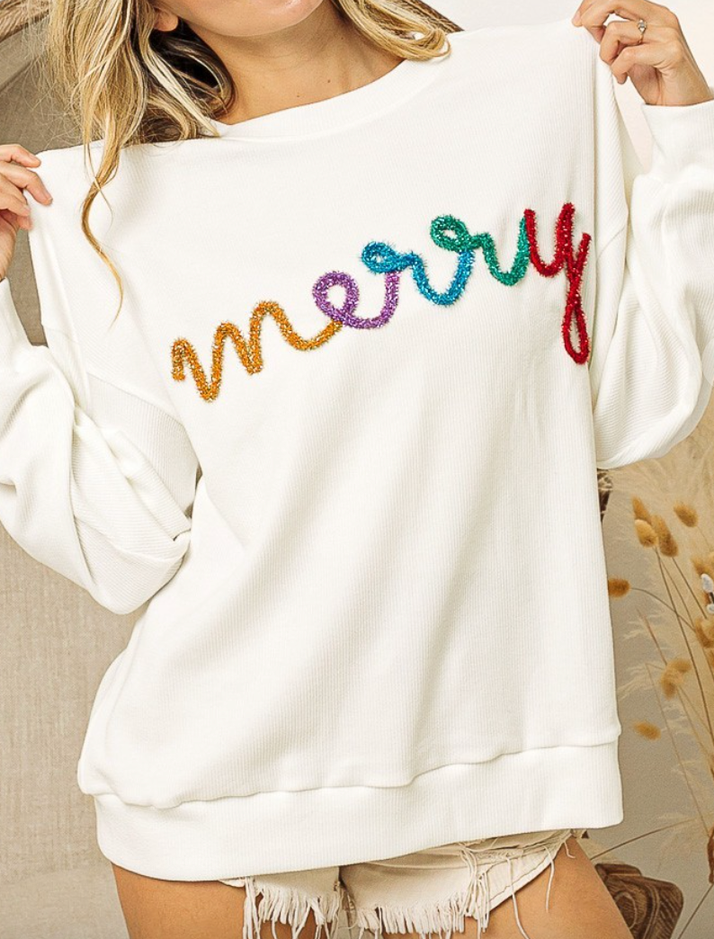 MERRY TINSEL SWEATER