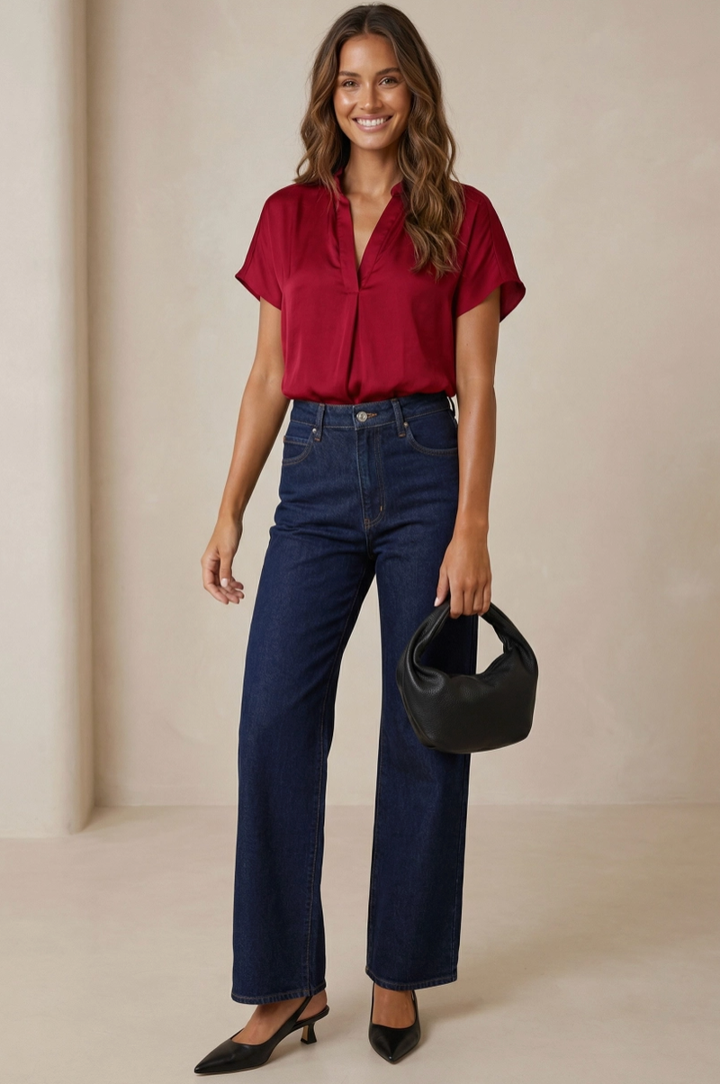 SUMMER CRIMSON RED BLOUSE