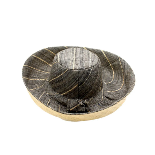 SEASIDE HAT GREY PINSTRIPE 5"
